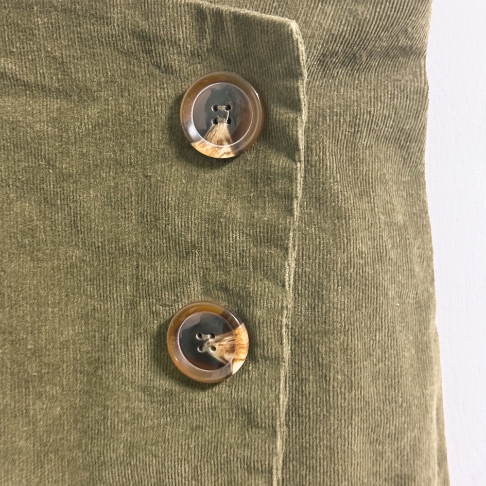 Altar’d State Olive Corduroy Faux Wrap Mini Skirt M A-Line - Picture 2 of 8